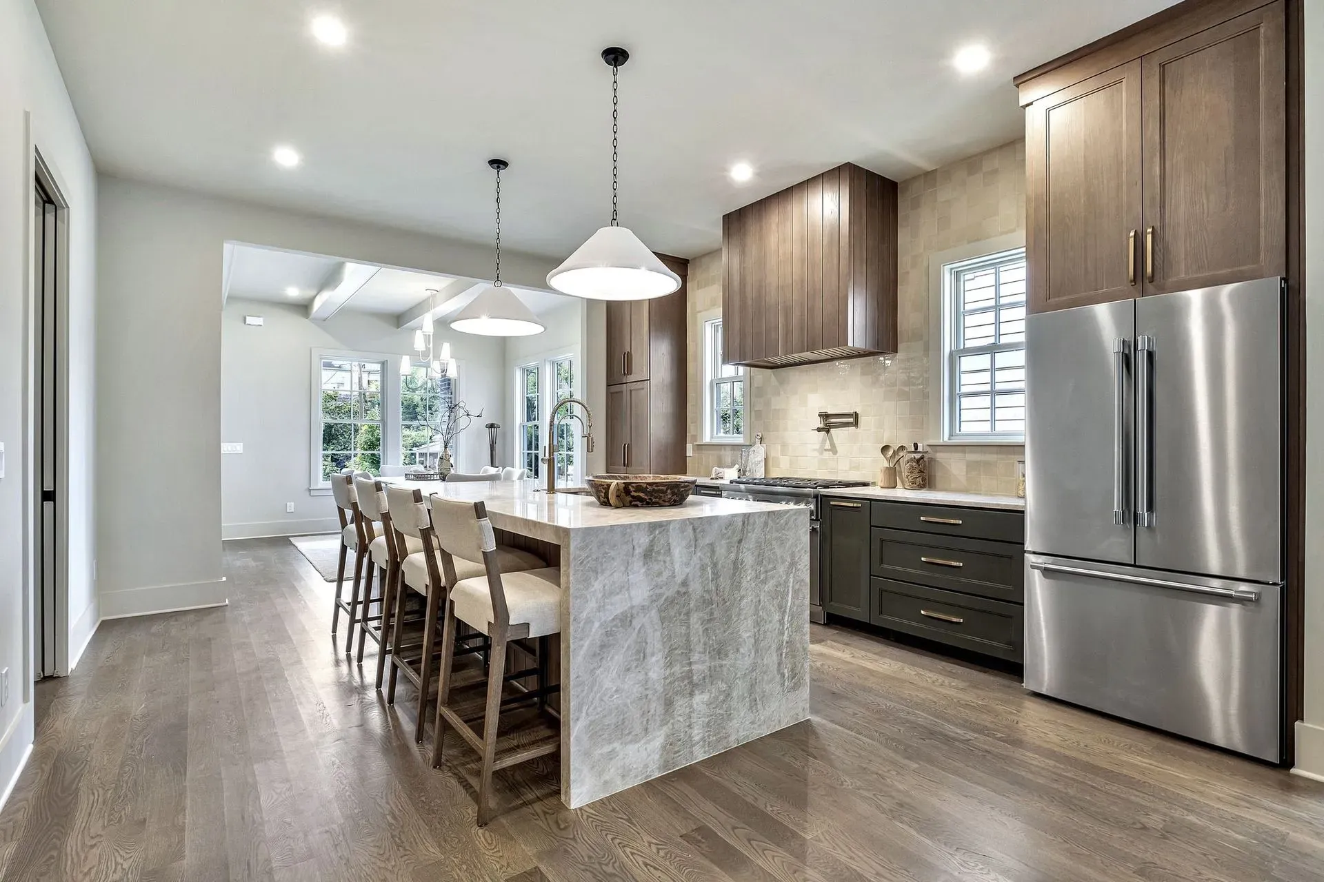 Homeowner choosing finishes with a designer